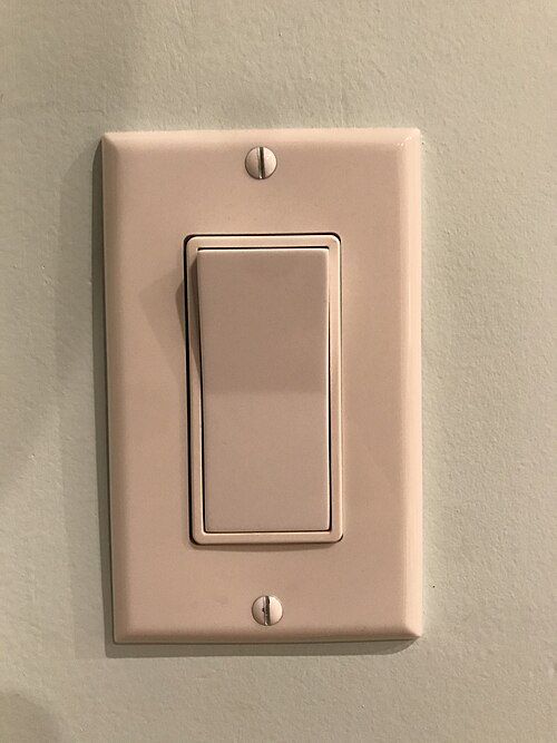 Picture of an electrical wall switch